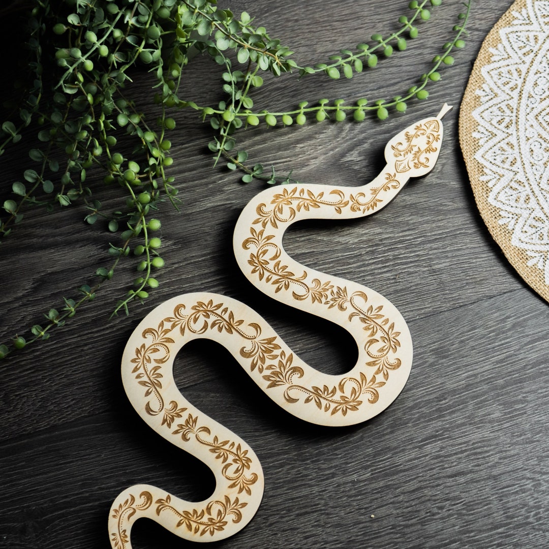 Snake Wall Art Wood Floral Snake Art Snake Wall Decor Snake Etsy