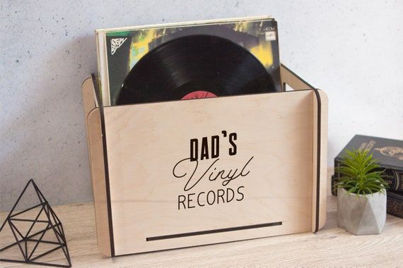 TEMI Vinyl Record Storage Crate – Large Wooden Record Holder For 70+ Album