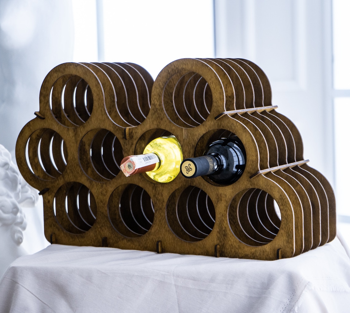 Wine Bottle Holder Wood Wine Bottle Stand Display Etsy