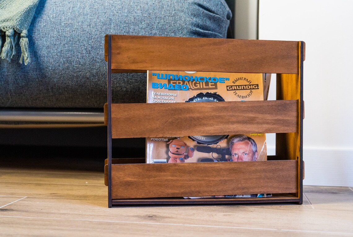 Wood Magazine Rack Floor Wooden Magazine Holder Magazine - Etsy