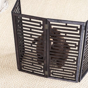 Freestanding dog gate, Dog fence indoor, Freestanding pet gate, Wooden pet gate, Pet fence indoor, Dog gate for the house, Dog barrier image 8