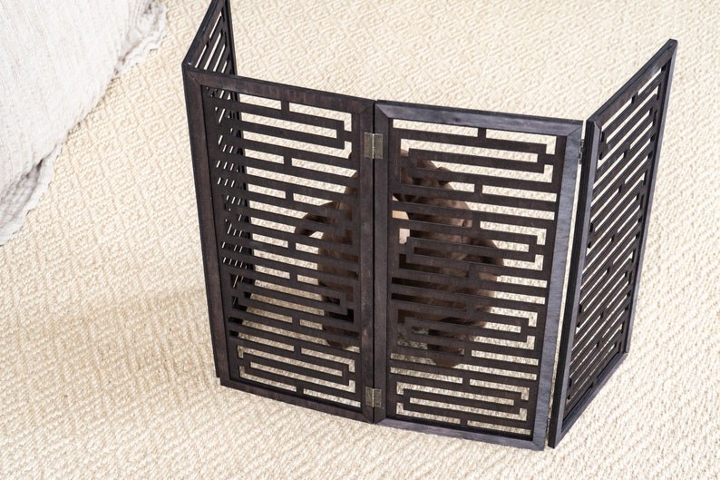 Freestanding dog gate, Dog fence indoor, Freestanding pet gate, Wooden pet gate, Pet fence indoor, Dog gate for the house, Dog barrier image 8