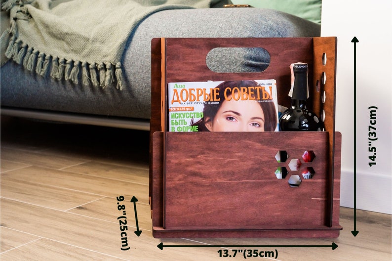 Magazine Rack Floor Magazine Rack Wood Magazine Holder Etsy