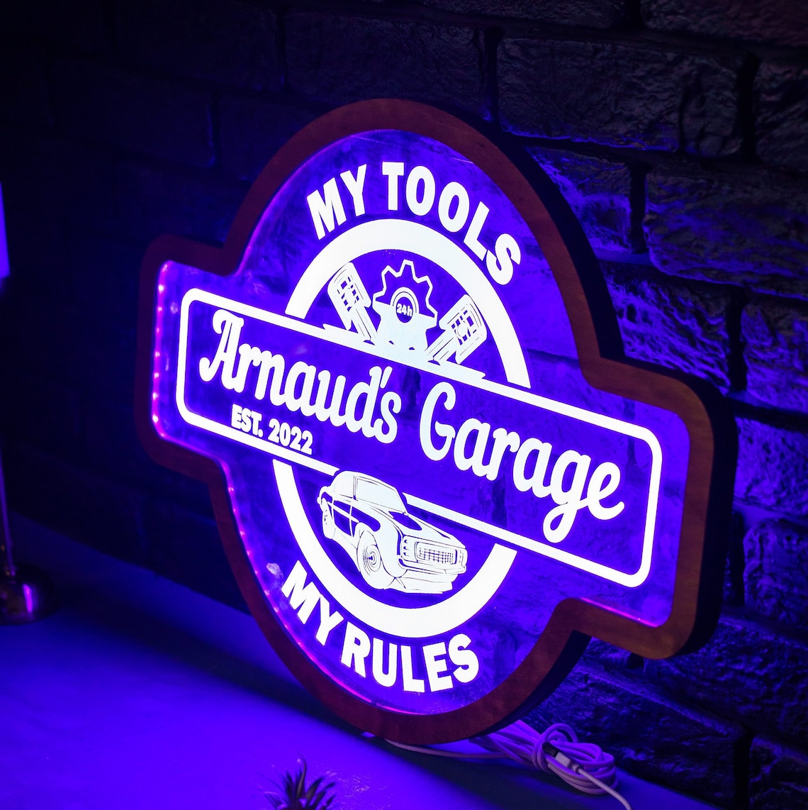 Personalized Neon Sign Garage Garage Neon Sign Custom Garage Etsy