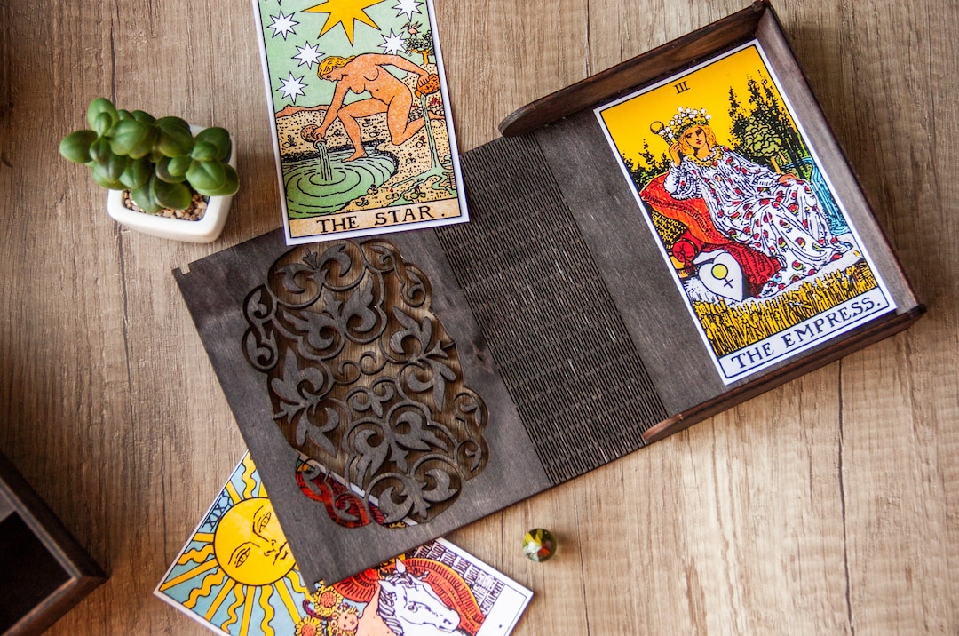 Tarot Card Box Wood Tarot Card Storage Box Tarot Card Holder Etsy