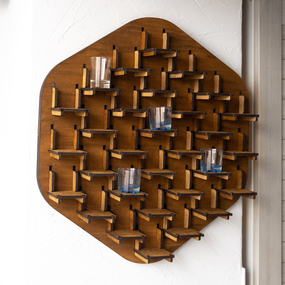 Shot Glass Display Case, Shot Glass Wall Display, Shot Glass Rack
