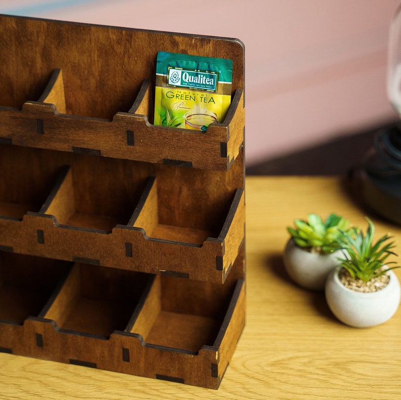 Wooden Tea Bag Organizer Tea Organizer Shelf Wood Tea Etsy