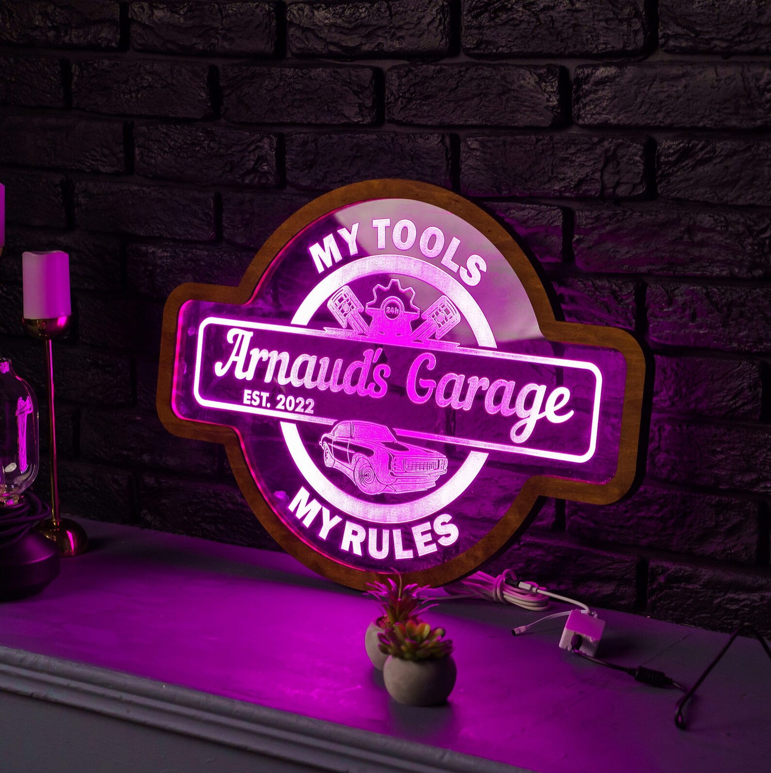 Personalized Neon Sign Garage Garage Neon Sign Custom Garage Etsy