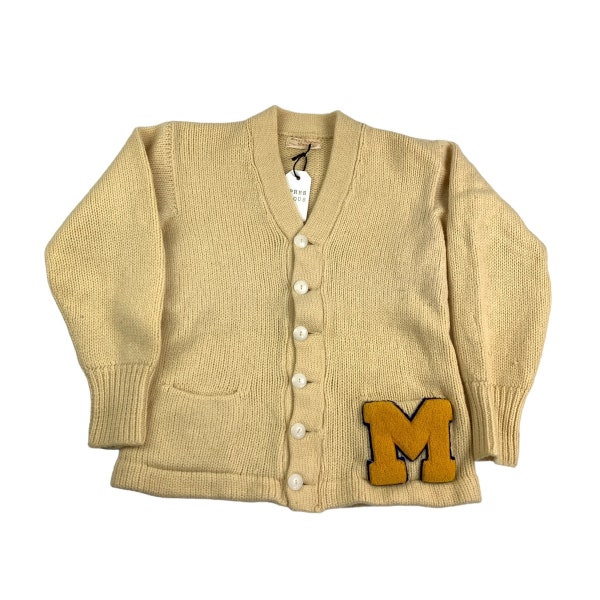 Vintage 1930s Colligate Letterman Cardigan Sweater Size S/M