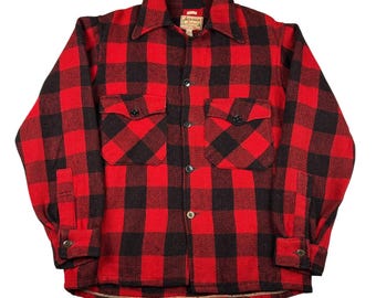 Vintage jackinac geruit jaren 60 shirt met lange mouwen en knoopsluiting