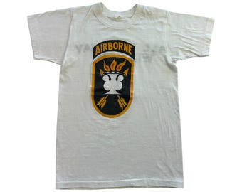 Vintage 1970s Vintage John F. Kennedy Special Warfare Center and School T-Shirt Size Small