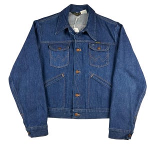 ジャケット・アウター 60s VINTAGE WRANGLER 33MJZ 44 SATAIN Vintage 1960s Wrangler Dark Denim Jacket Size 44 - Etsy
