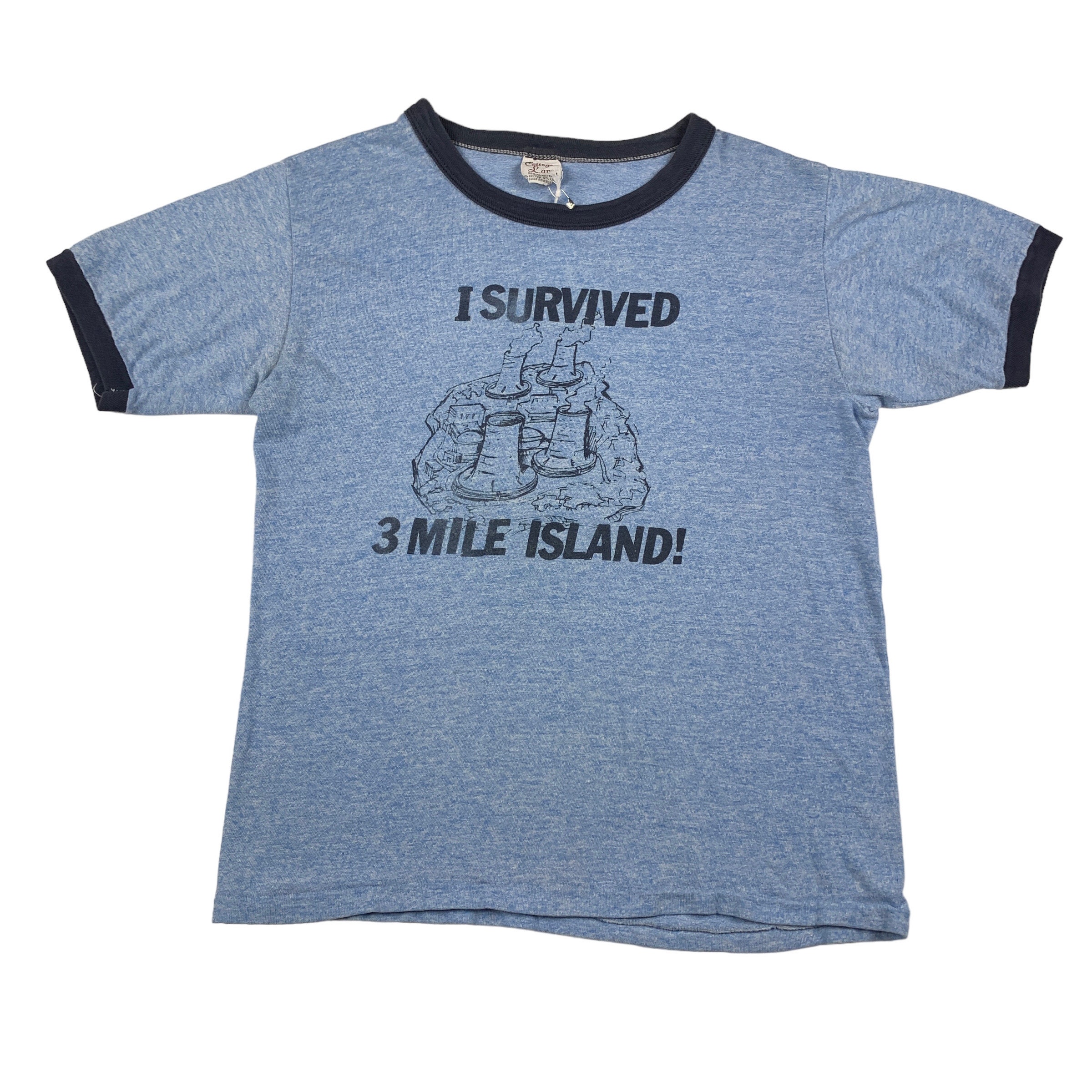 Vintage 1980s I Survived Mile Island Ringer T-shirt Size Large