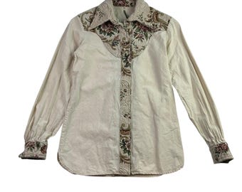 Vintage 1960s/70s Pearl Snap Long Sleeve Button Up Shirt