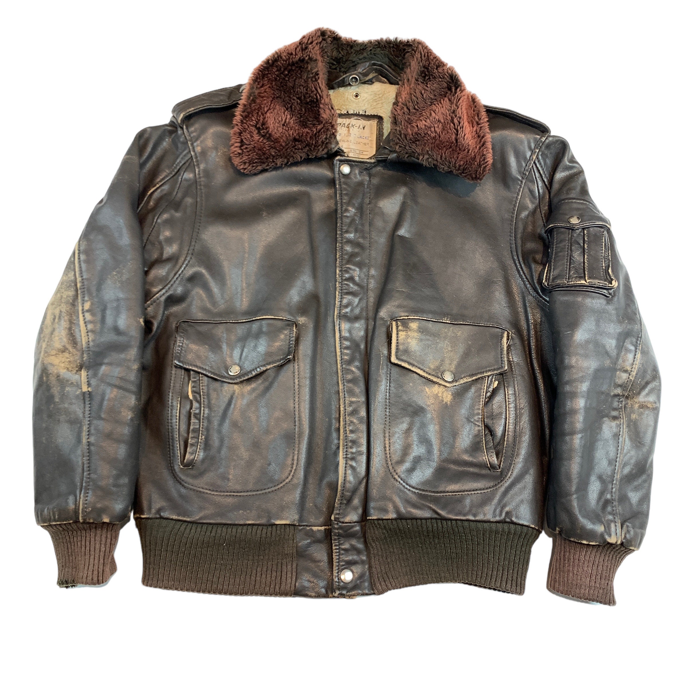 1980s Leather A-2 Flight Jacket Size 42 - Etsy Canada