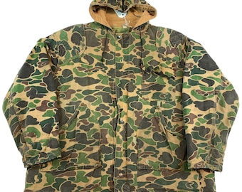 1960s/70s Hudson Bay Duck Camo Hunting Jacket M/L