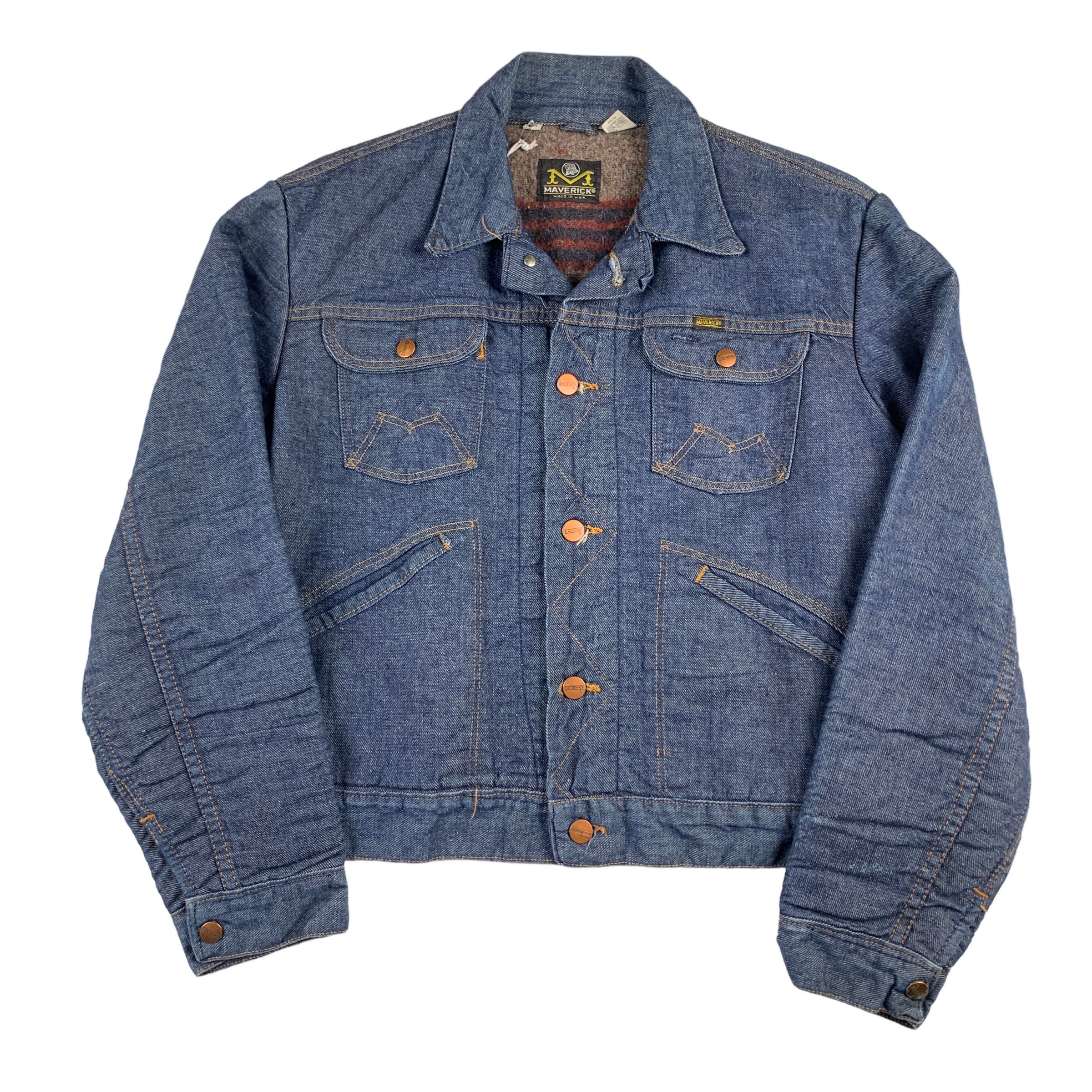 1960-70s MAVERICK Denim Jacket Size 40