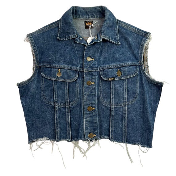 Damen Weste Lee Jeansweste Denim Jeansweste Lee Vintage 1970s
