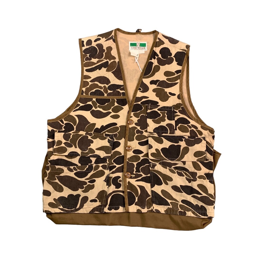 Vintage 1980s Duck Camo Hunting Vest Size Medium Etsy