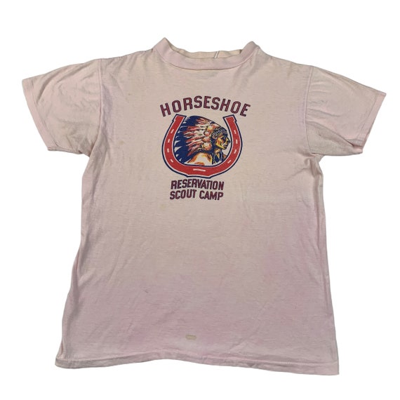 Vintage 1950s Horseshoe Reservation Scout Camp T-S