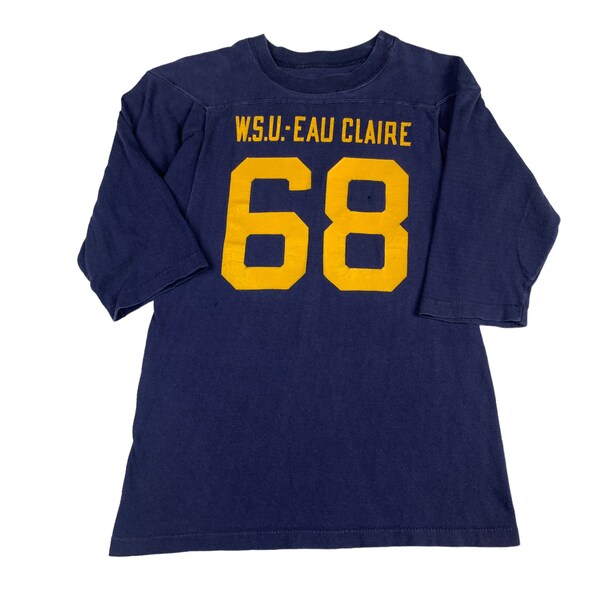 Vintage 1960s WSU- Eau Claire #68 3/4 Sleeve Shirt Size Small