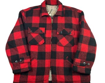 Vintage 1960s Roomy Richard Plaid Wool Jacket Size Large