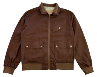 Vintage Sears Workwear Bomber Jacket, Faux Fur Collar, Quilted