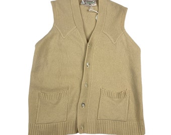 Vintage 1970s California Ranchwear Wool Vest Size Medium