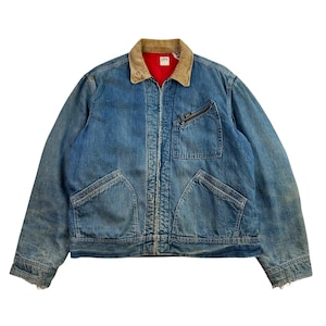 Vintage 1960s Lee 91-B Quilt Lined Denim Jacket Size Large