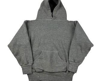 Vintage 1970s Russell Double FaceBlank Hoodie Sweatshirt Size Small