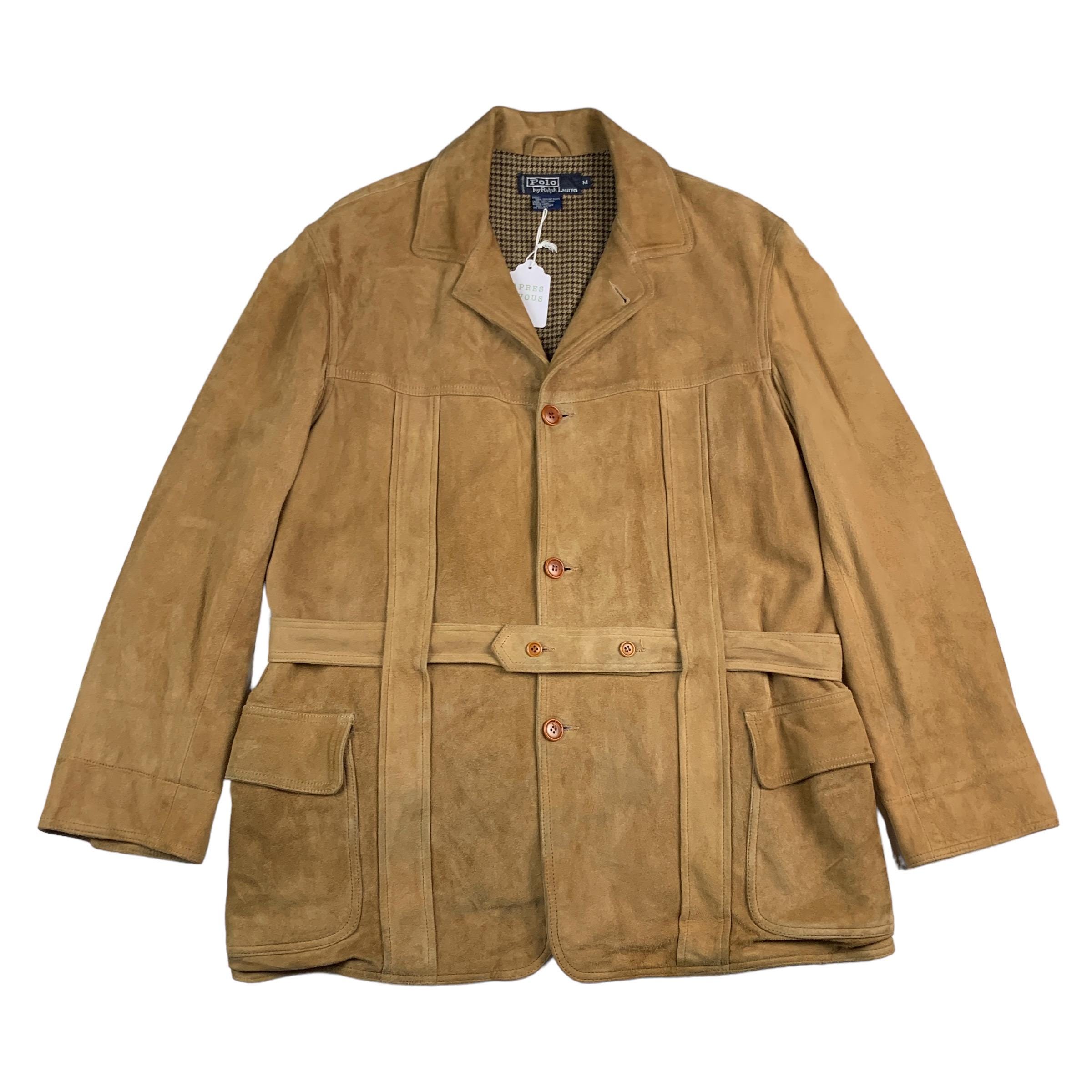 Vintage Suede Polo Ralph Lauren Norfolk Style Belted Jacket Size 