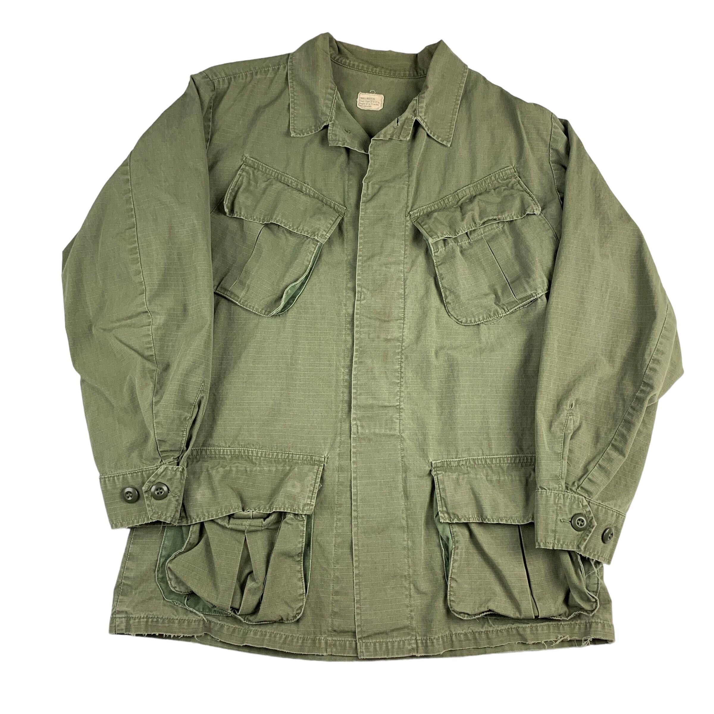 Vintage 1960s Rip Stop Poplin US Military Jungle Jacket Size