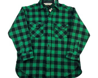 Vintage 1980s L.L.Bean Old Friends Buffalo Check Plaid Button Up Shirt Size Medium