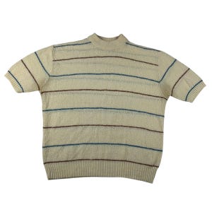 Vintage 1970 Striped Woven T-Shirt Size M/L
