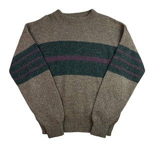 1970s Striped Wool Knit Sweater Size L/XL