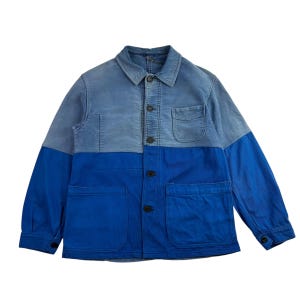 Vintage 1940s Patched Le Mont French Workwear Chore Jacket Size Small