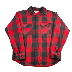 Vintage 1970s Five Brother Cotton Plaid Flannel Long Sleeve Button Up Shirt Size Large