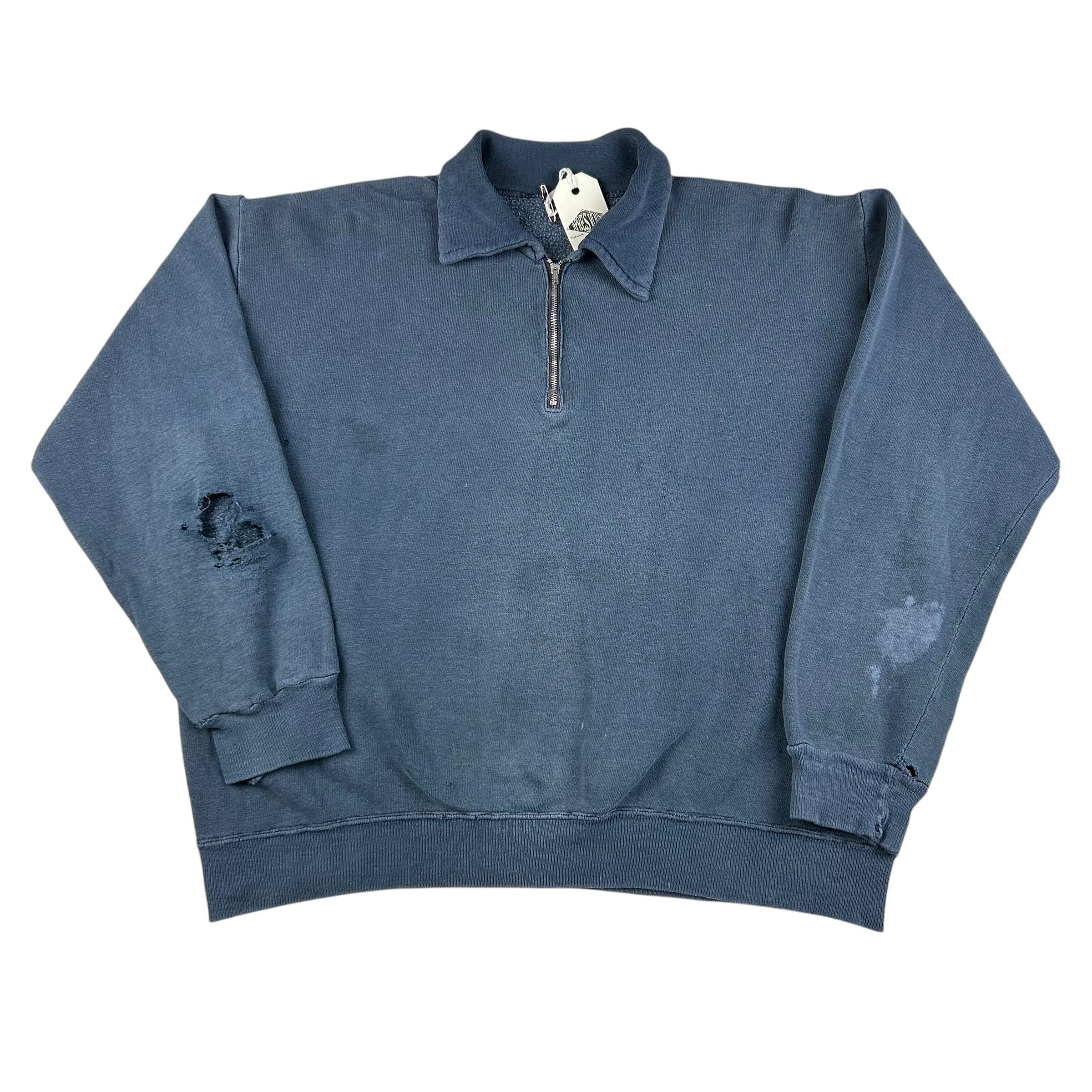50s VINTAGE HALFZIP SWEAT PRINT M ハーフジップ｜ファッション