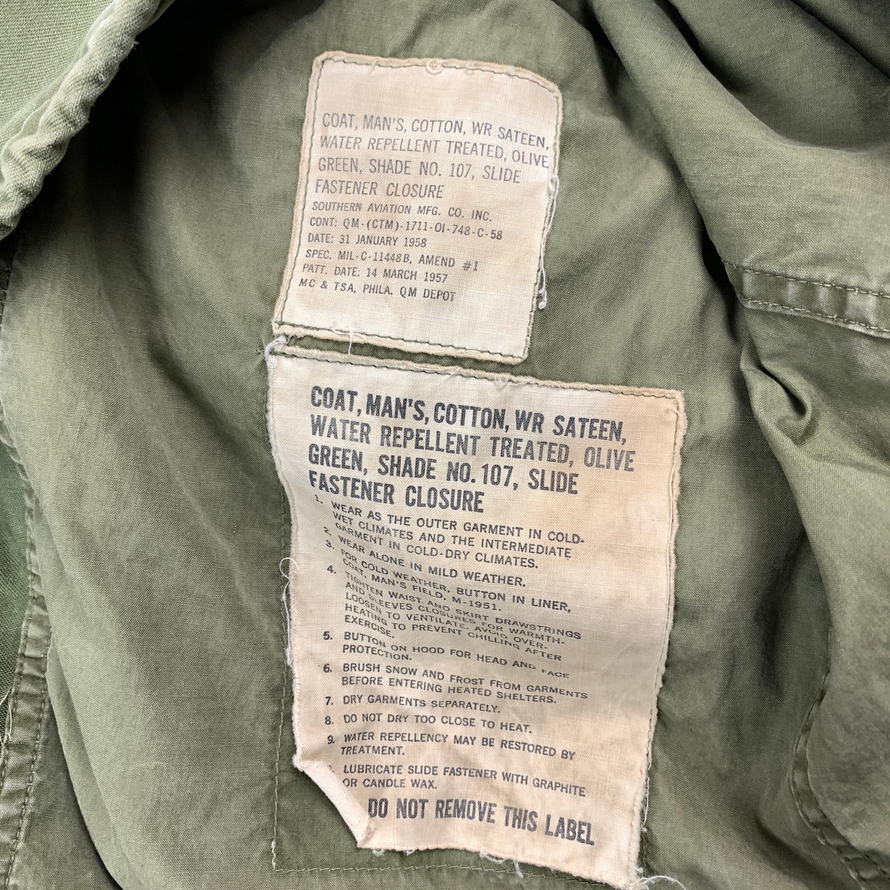 1950s US Military M-51 Field Jacket Size Regular Small - Etsy