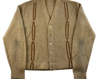 Vintage 1960s Barclay Acrylic Cardigan Sweater Size Medium