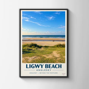 Ligwy Beach Anglesey Print, Ynys Mon Coastal Wall Art, North Wales Travel Poster