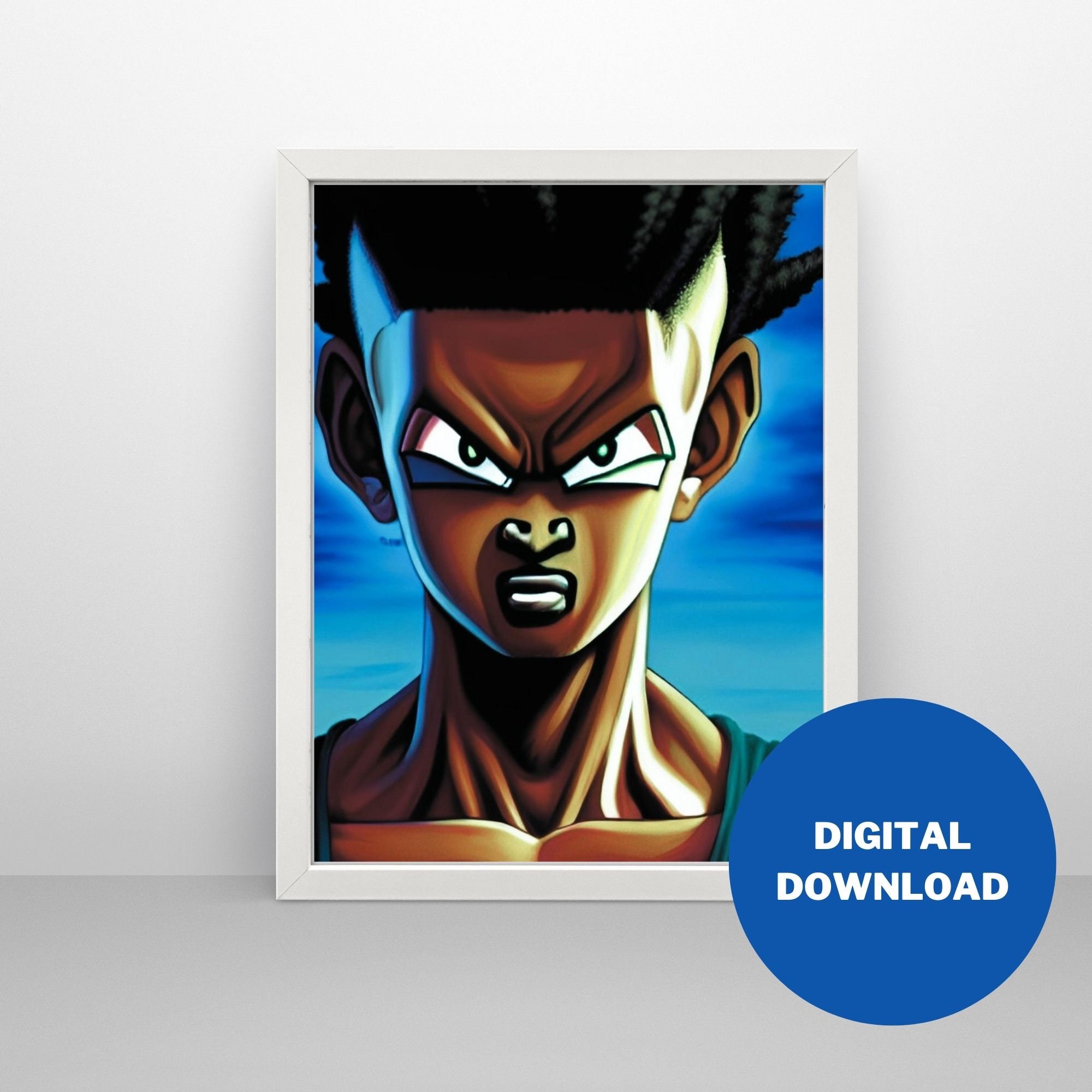 Printable Drangonball Z Black Goku Anime Wall Art - Etsy Canada