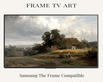 Vintage Farmhouse Frame TV Art | Rustic Countryside Painting | European Landscape Samsung Frame TV Art | Moody Cottage Download