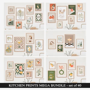 Megabundel keukenmuurkunst, 40 printables, keukengalerijset, esthetische keukendecor, eetkamerdecor, afdrukbare muurkunst