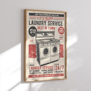 Retro Laundry Room Poster, Laundry Room Decor, Laundry Wall Art ...