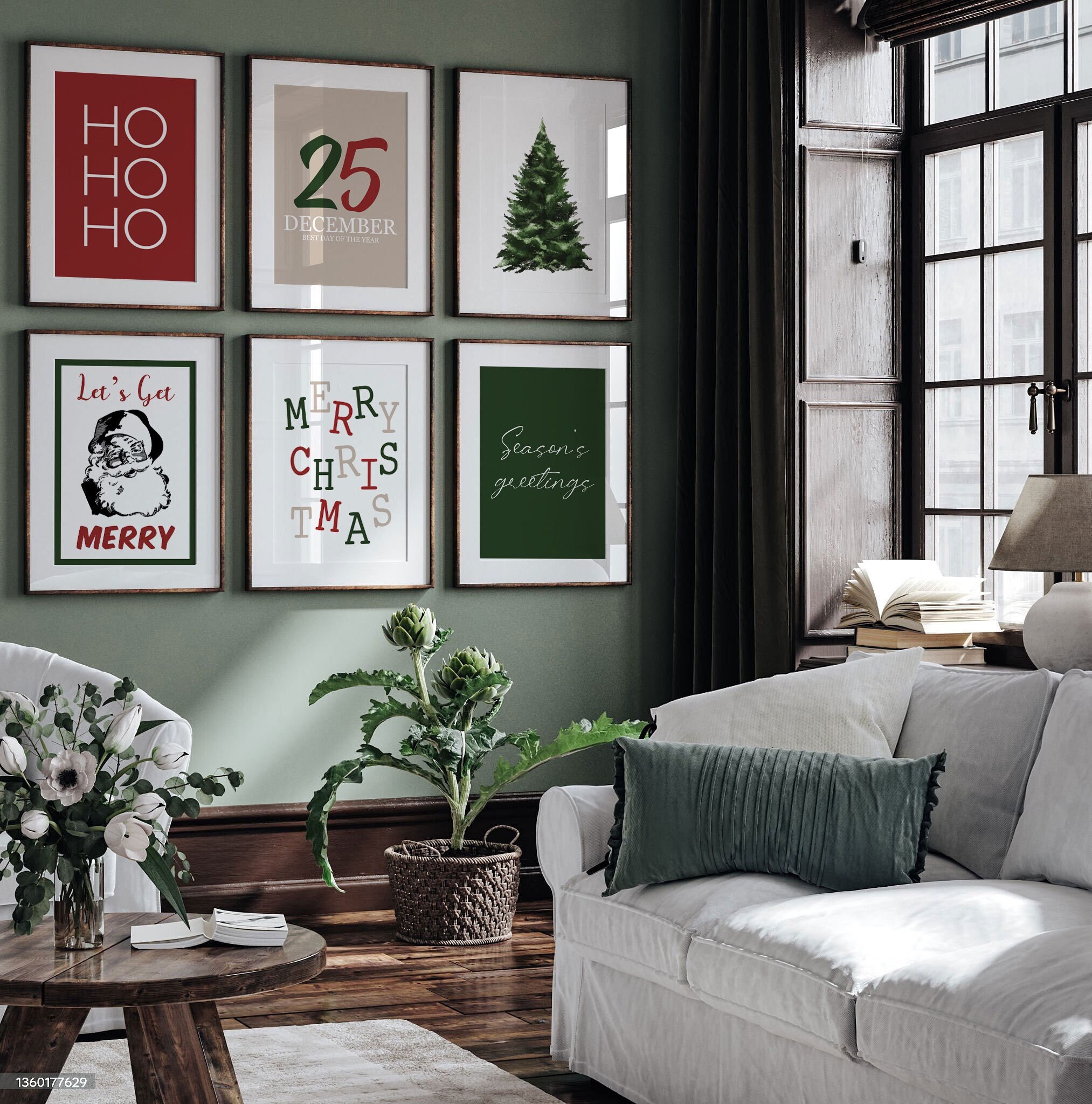 Classic Christmas Wall Decor, Set of 6 Prints, Christmas Gallery Wall ...