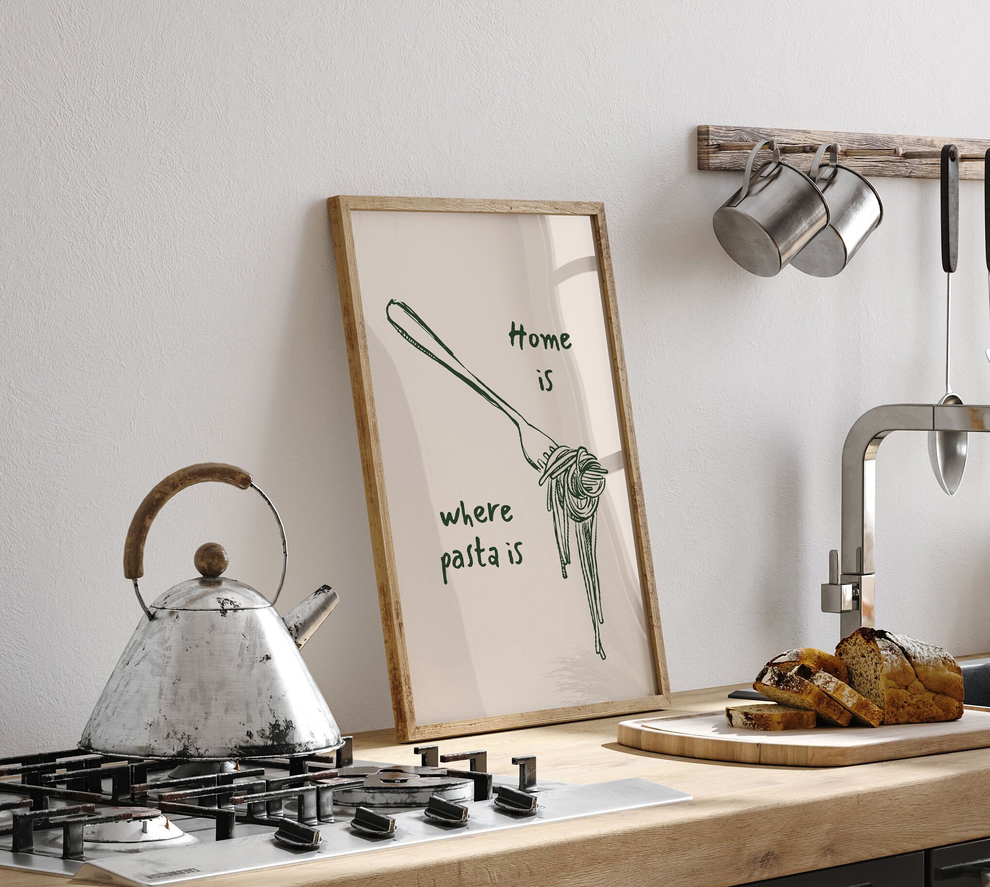 Retro Kitchen Wall Decor, Dining Room Wall Art, Pasta Kitchen Wall ...