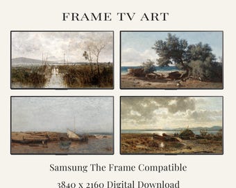 Coastal Frame TV Art Set | Vintage Seascape Collection | Samsung Frame TV Art Bundle | Beach Landscape Wall Art Download