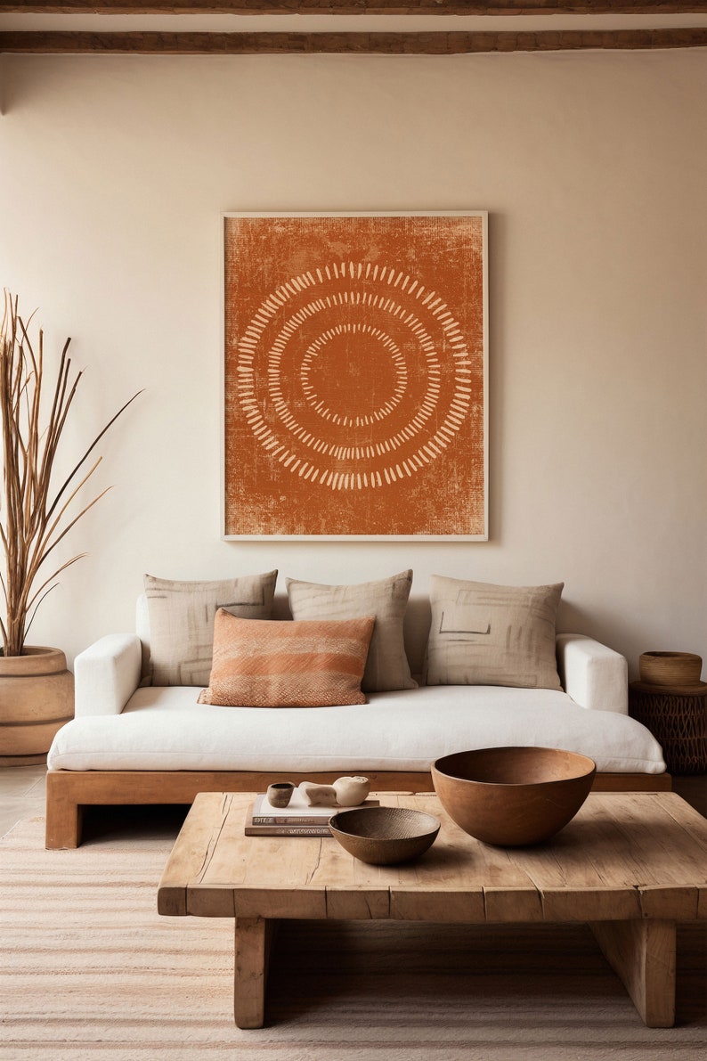 Abstract Gallery Sun Prints, Boho Style Abstract Sun Wall Art, Set of 2
