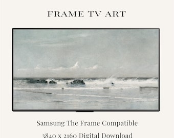 Vintage Ocean Waves Frame TV Art | Coastal Seascape Painting (Digital Download)